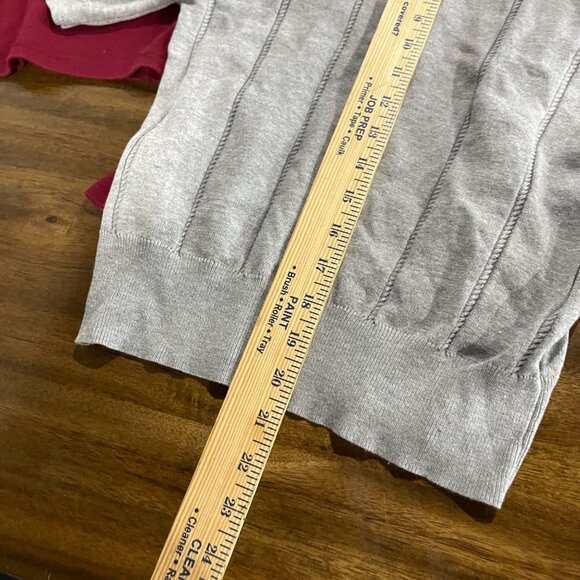 Victorias Secret Pink Maroon Long Sleeve Crop Top & On Twelfth Gray Sweater With - Picture 6 of 8